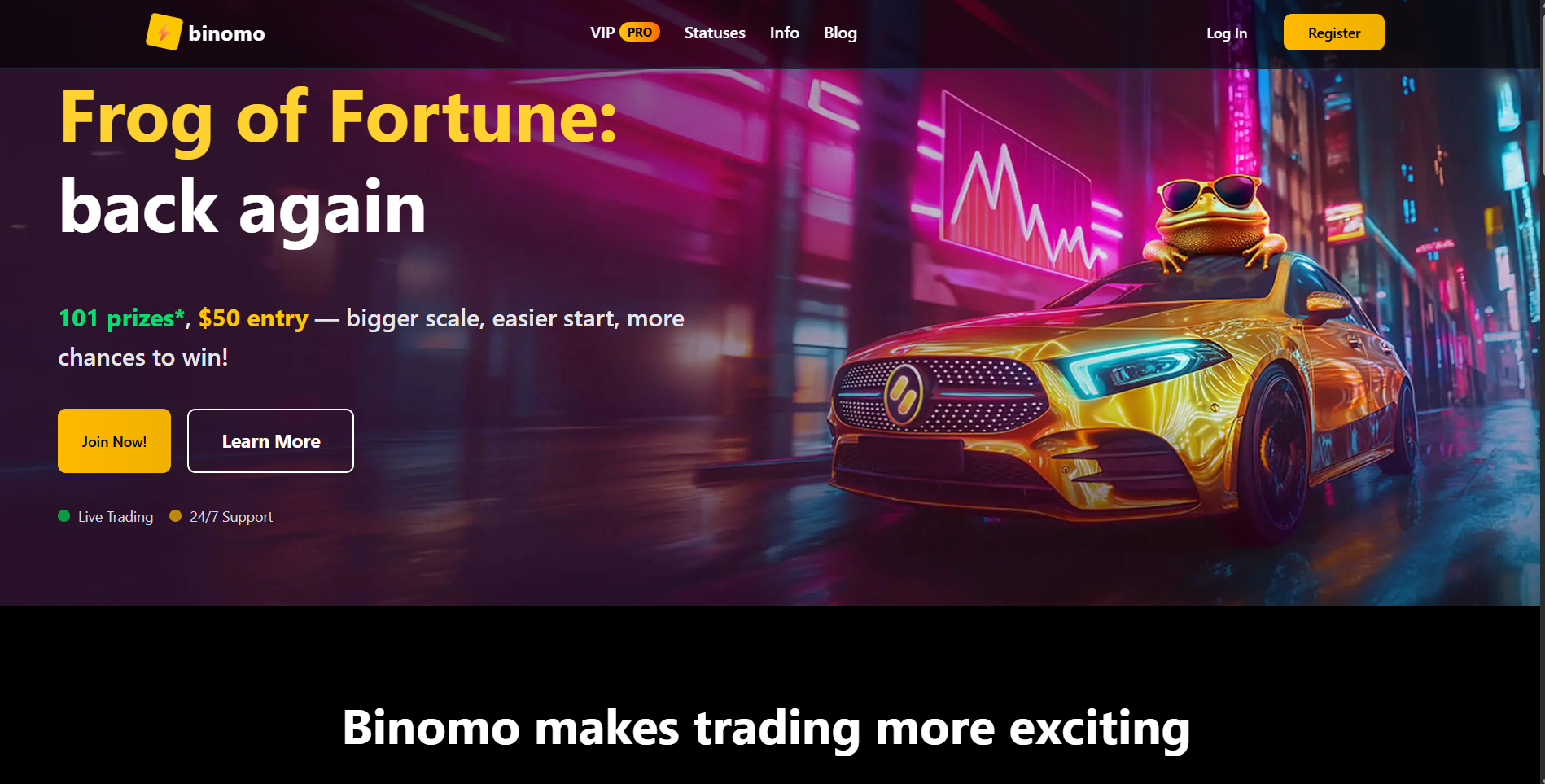Binomo Clone — trading platform with live charts and payouts