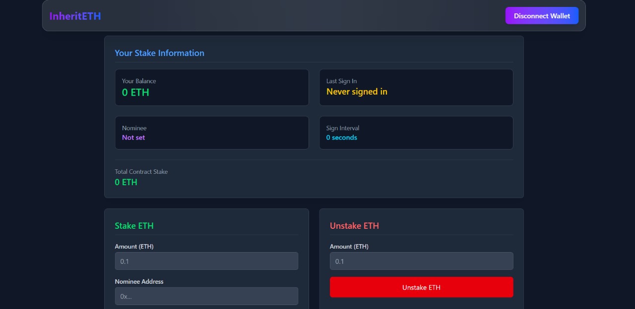 InheritETH — decentralized ETH inheritance with Solidity and Chainlink automation